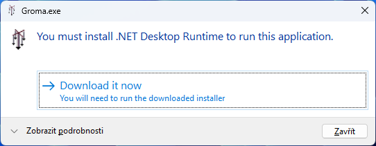 Instalace .NET 8 Runtime